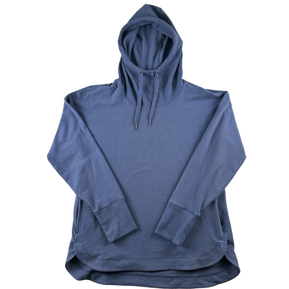 Sweaty Betty London Women's Luxe Fleece Blue Size 10‎ Hoodie Oversized Pullover